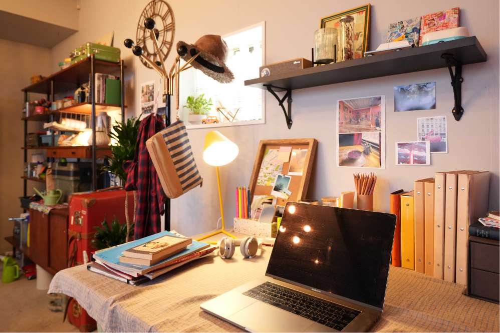 愛車を見ながら仕事もできる