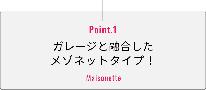 特徴1 ガレージと融合したメゾネットタイプ!